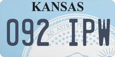 KS license plate 092IPW