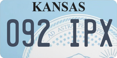 KS license plate 092IPX