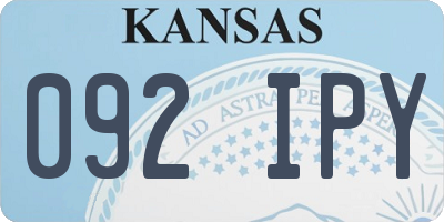 KS license plate 092IPY