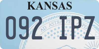 KS license plate 092IPZ