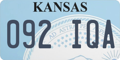 KS license plate 092IQA