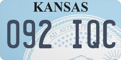 KS license plate 092IQC