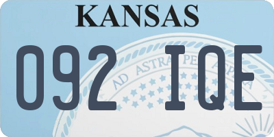 KS license plate 092IQE