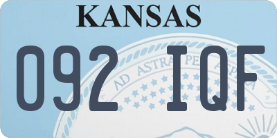 KS license plate 092IQF