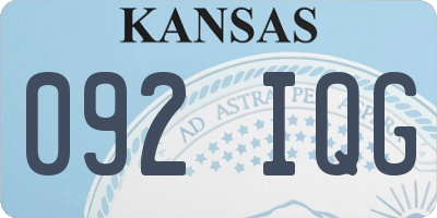 KS license plate 092IQG