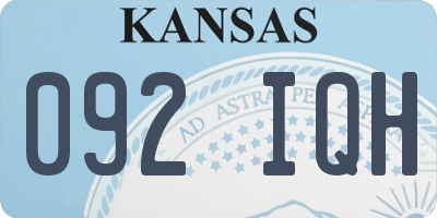KS license plate 092IQH