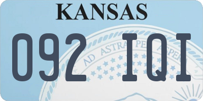 KS license plate 092IQI