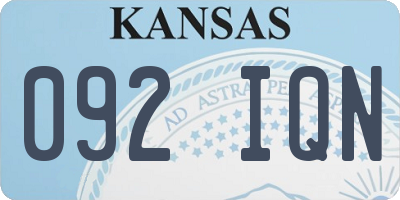 KS license plate 092IQN