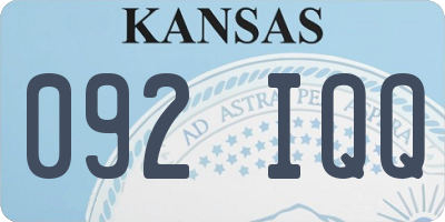 KS license plate 092IQQ