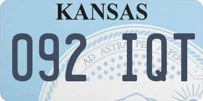 KS license plate 092IQT