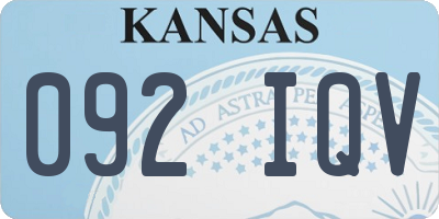 KS license plate 092IQV