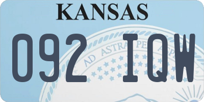 KS license plate 092IQW