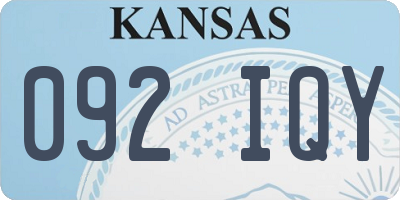 KS license plate 092IQY