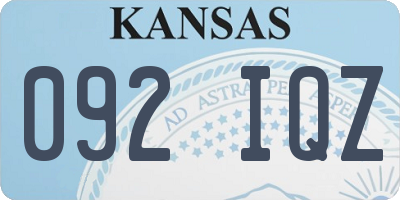 KS license plate 092IQZ