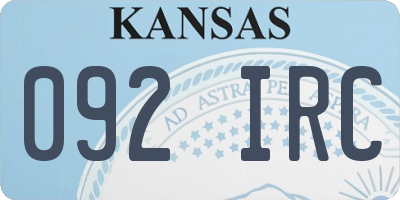 KS license plate 092IRC