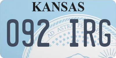 KS license plate 092IRG