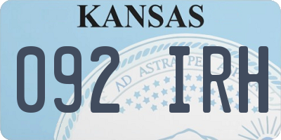 KS license plate 092IRH