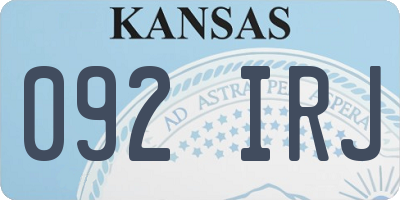 KS license plate 092IRJ
