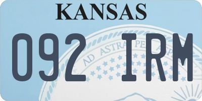 KS license plate 092IRM