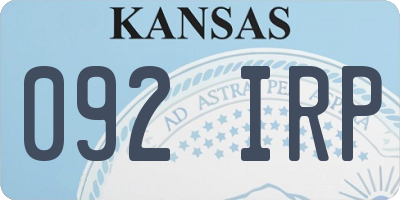 KS license plate 092IRP