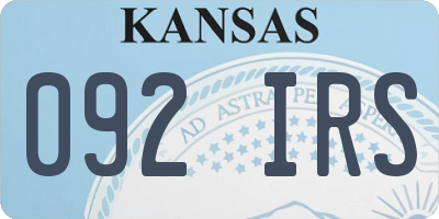 KS license plate 092IRS