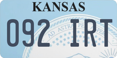 KS license plate 092IRT