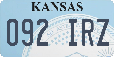 KS license plate 092IRZ