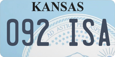 KS license plate 092ISA