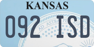 KS license plate 092ISD