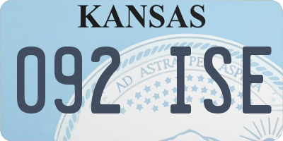 KS license plate 092ISE