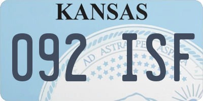 KS license plate 092ISF