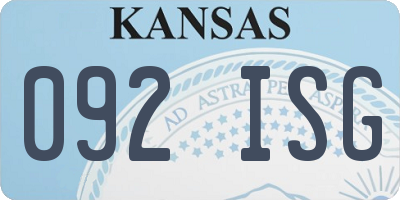 KS license plate 092ISG