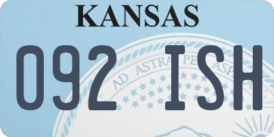 KS license plate 092ISH