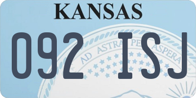 KS license plate 092ISJ