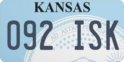 KS license plate 092ISK
