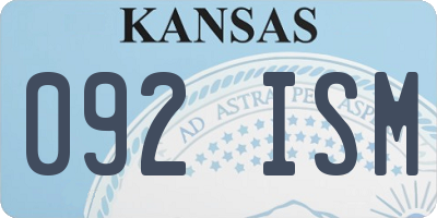 KS license plate 092ISM