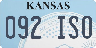 KS license plate 092ISO