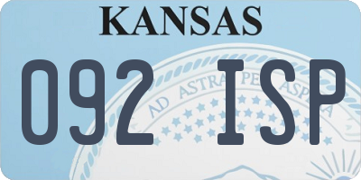 KS license plate 092ISP