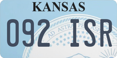 KS license plate 092ISR