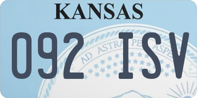 KS license plate 092ISV