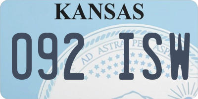 KS license plate 092ISW