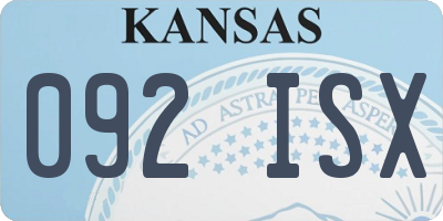 KS license plate 092ISX