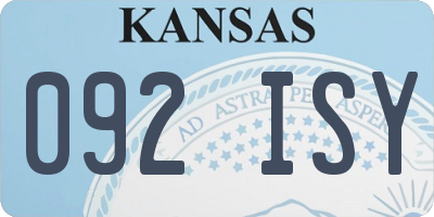 KS license plate 092ISY