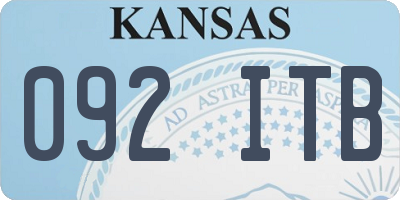 KS license plate 092ITB