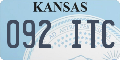 KS license plate 092ITC
