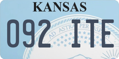 KS license plate 092ITE