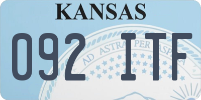 KS license plate 092ITF