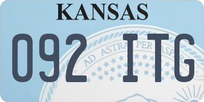 KS license plate 092ITG