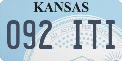 KS license plate 092ITI