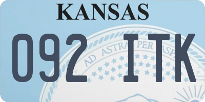 KS license plate 092ITK